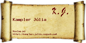 Kampler Júlia névjegykártya